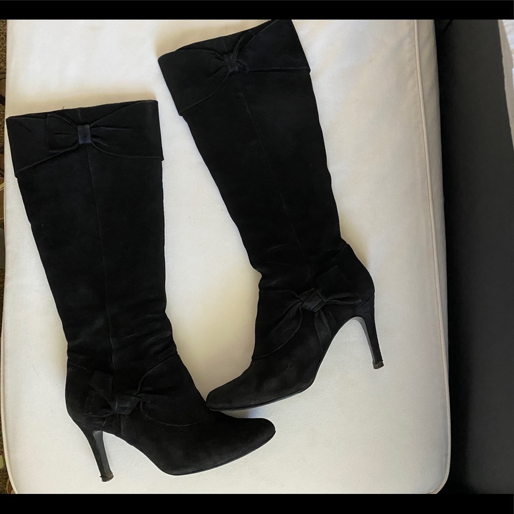 Nine West Tall Suede Bow “Casey” Boots